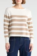 Vigoss Stripe Boat Neck Sweater