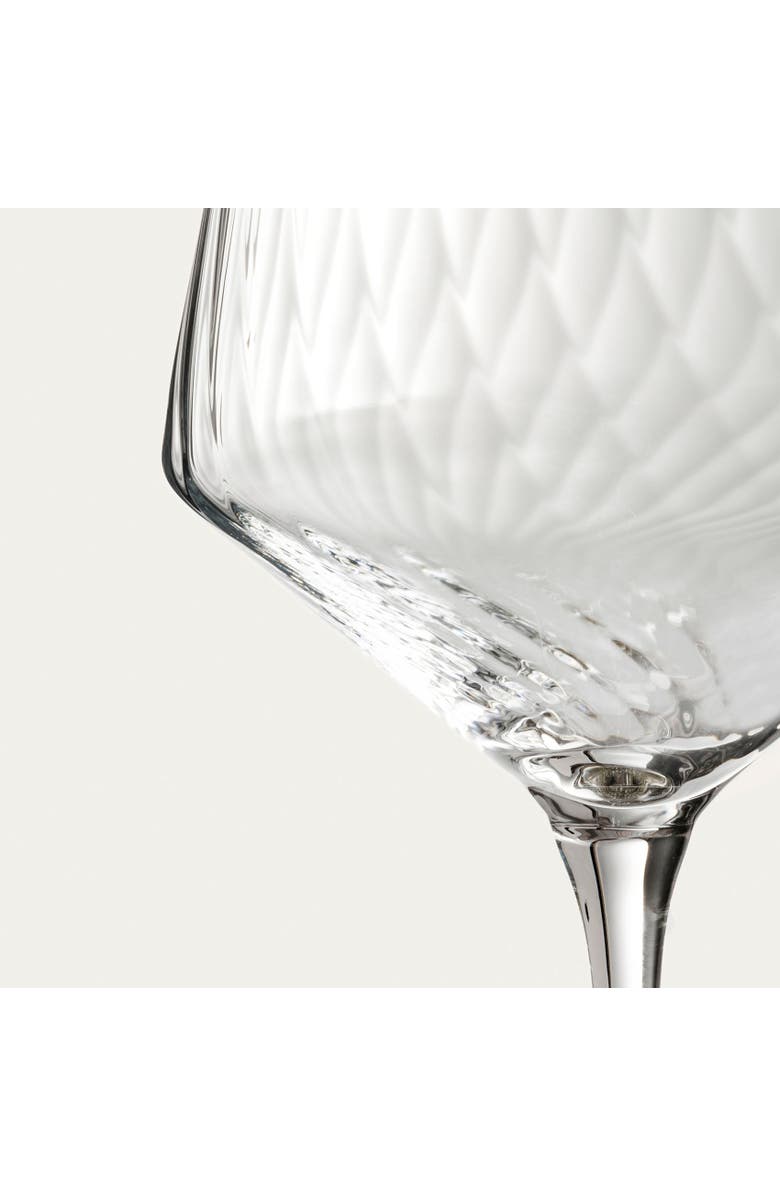 Zsa Zsa Zsu Poznan Optical Glass White Wine Glass 13 Oz. Transparent Set Of 6, Alternate, color, Clear