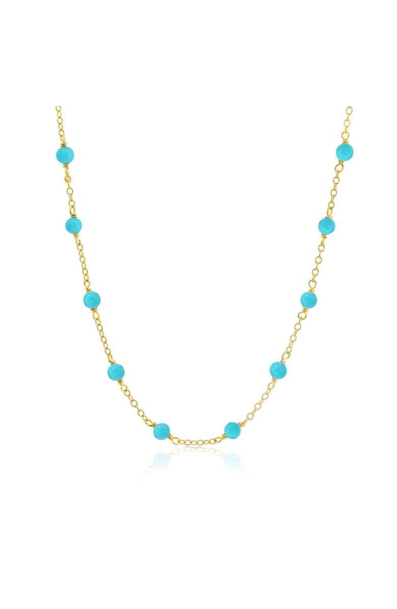 The Lovery Fine Jewelry Turquoise Bead Chain Necklace, Main, color, Turquoise