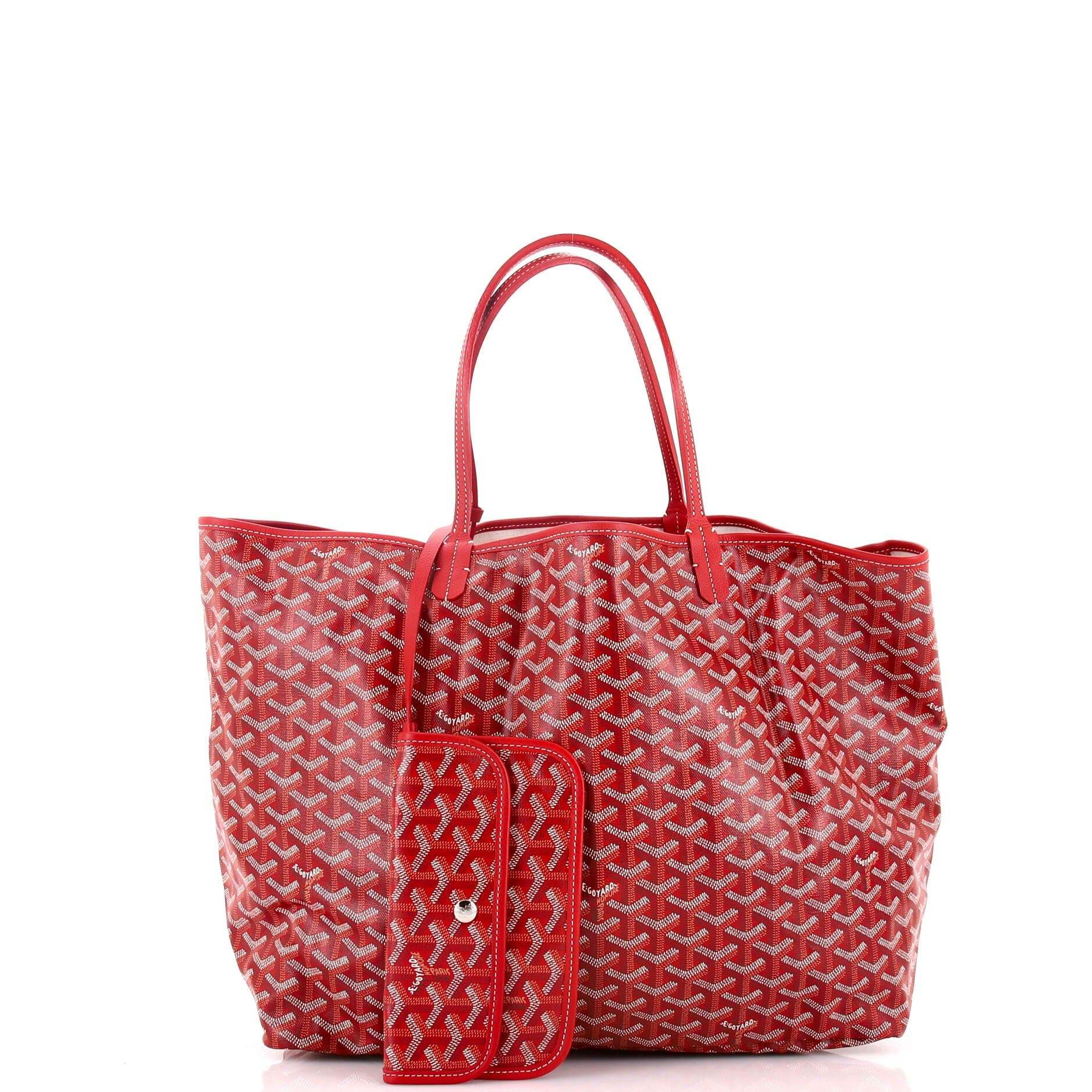 Pre-Owned Goyard Saint Louis Tote Coated Canvas GM, Alternate, color, Red