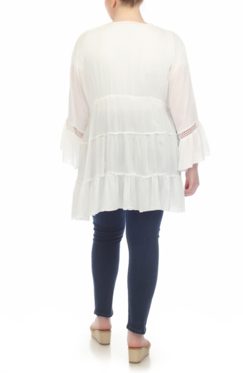 BOHO ME Tiered Tie Front Cover-Up Duster, Alternate, color, White
