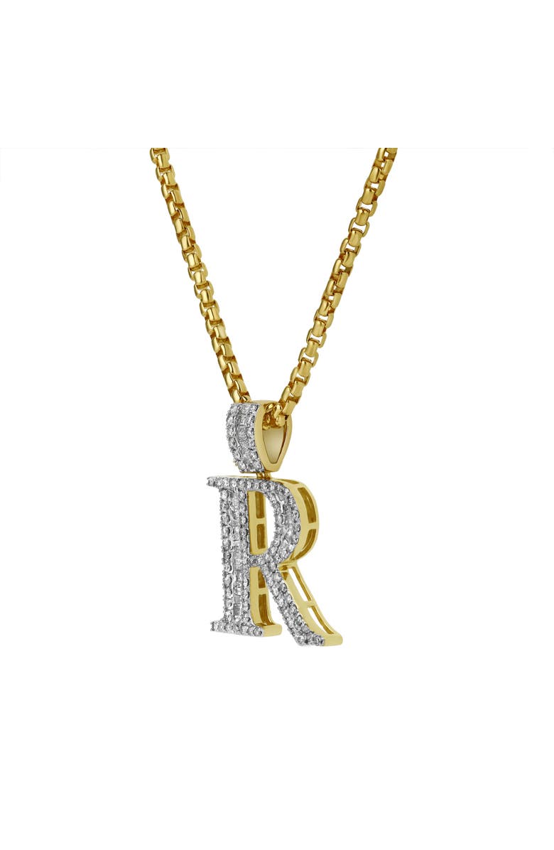 LuvMyJewelry R Initial Diamond Pendant 10K Yellow Gold - 0.86 Carats, Alternate, color, 