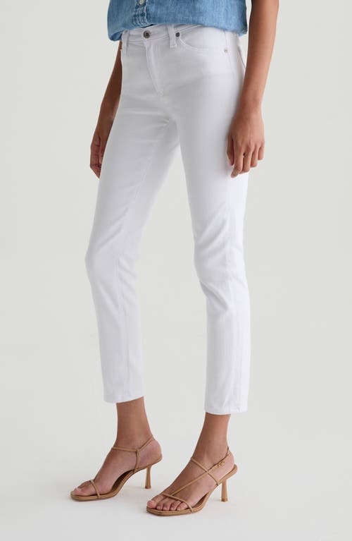 Ag Prima Low Rise Ankle Cigarette Jeans In White