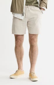 JACHS Linen Blend Drawstring Shorts
