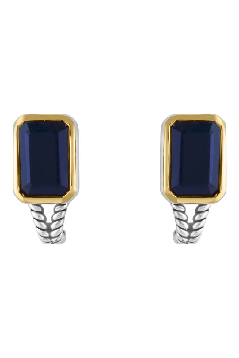 Two-Tone Onyx Stud Earrings, Alternate, color, NAVY