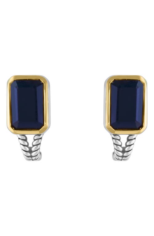 Effy Two-tone Onyx Stud Earrings In Navy