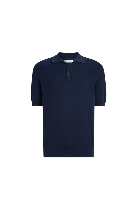 Rib knit polo