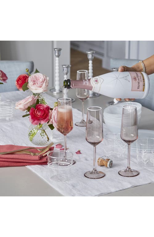 Mariposa Fine Line Champagne Flute Glasses, Set Of 4 In Quartz