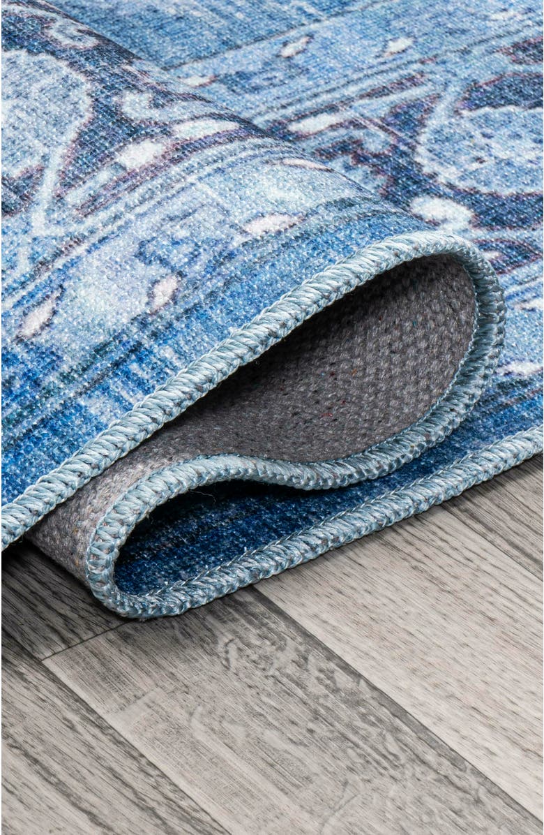 JONATHAN Y Maris Ornate Medallion Machine-Washable Round Area Rug, Alternate, color, Blue/Navy