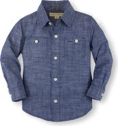 Hope & Henry Kids' Organic Long Sleeve Chambray Button Down Shirt