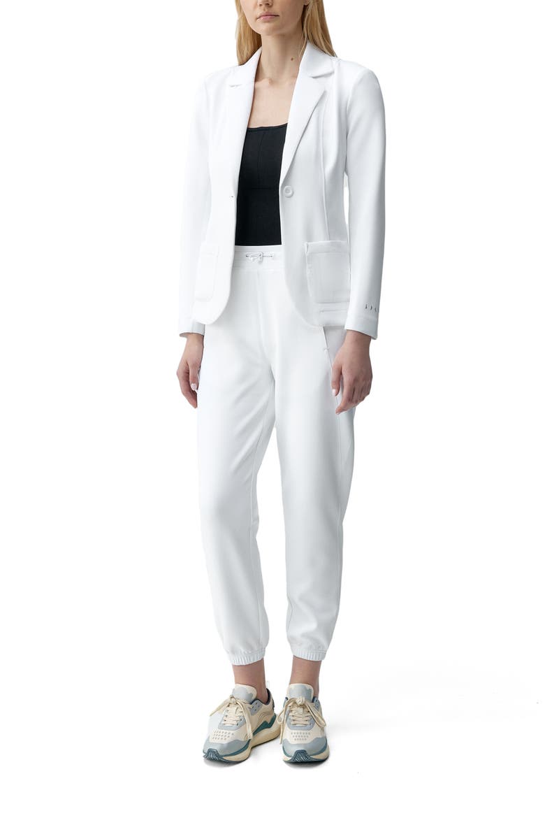Lyssa Performance Straight-Cut Blazer, Alternate, color, Off White
