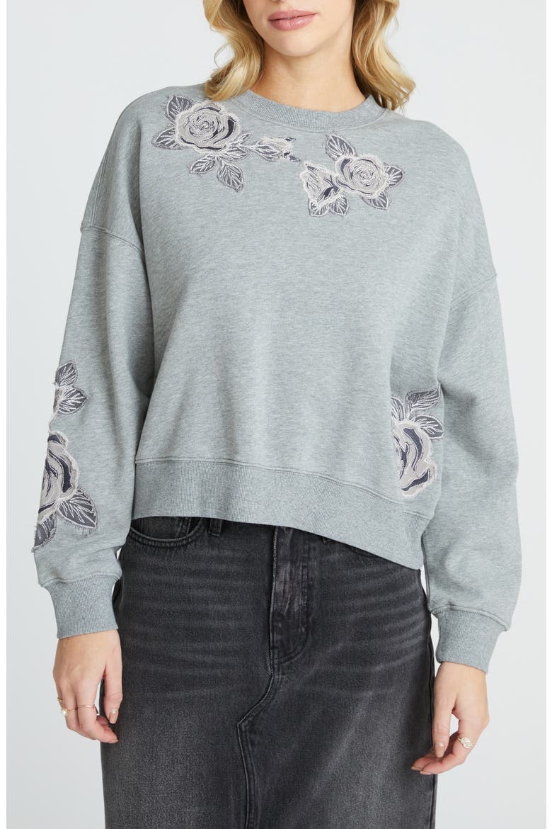Teddy Crewneck Sweatshirt, Main, color, GREY