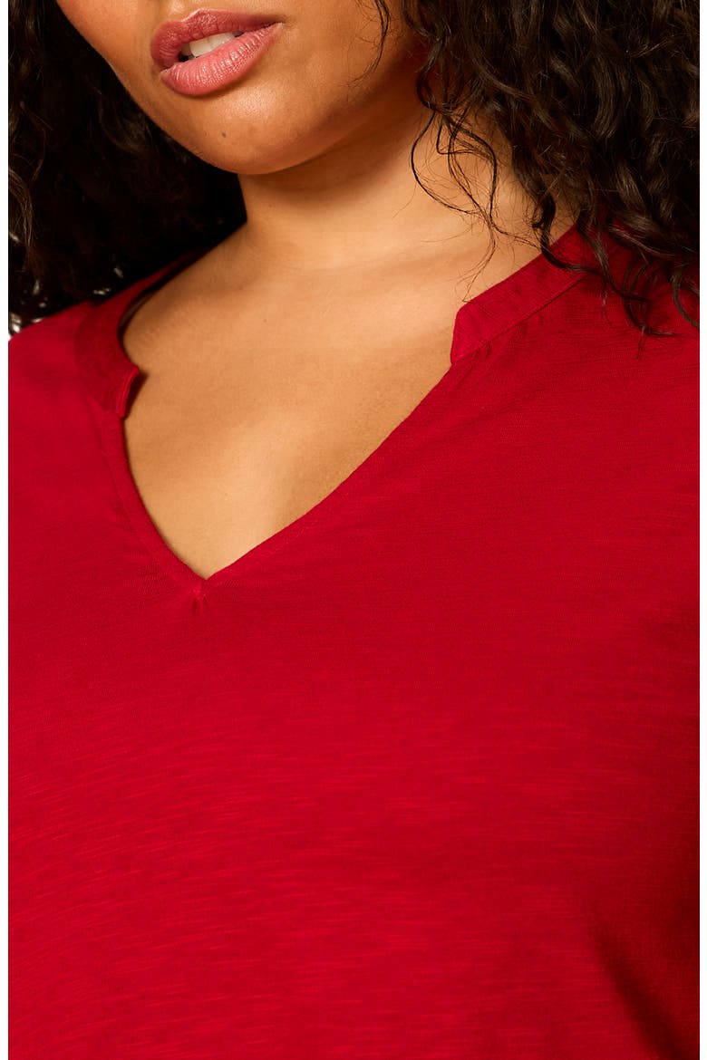 Dolce Notch Neck Top, Alternate, color, RED BERRY