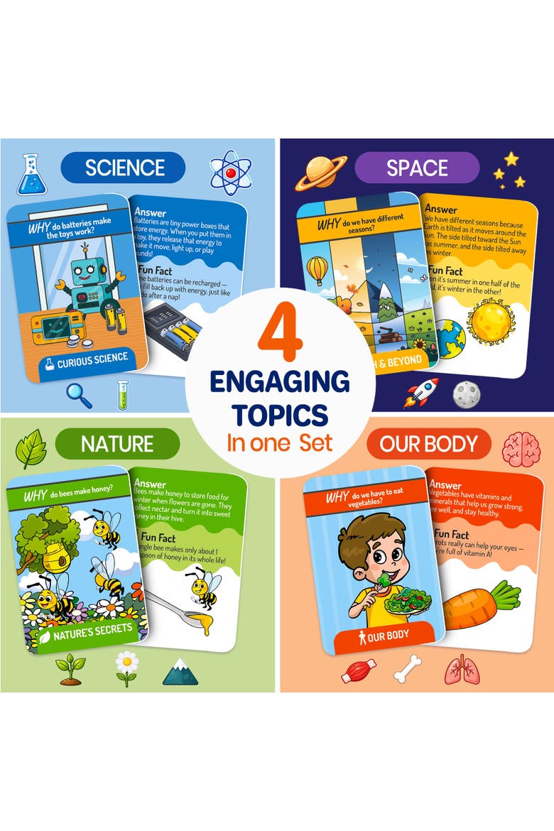 Why Questions Kids Flashcards, Alternate, color, 101 Why Flashcards