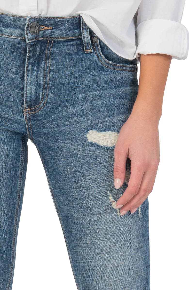 KUT from the Kloth Catherine Ripped High Waist Boyfriend Jeans, Alternate, color, 