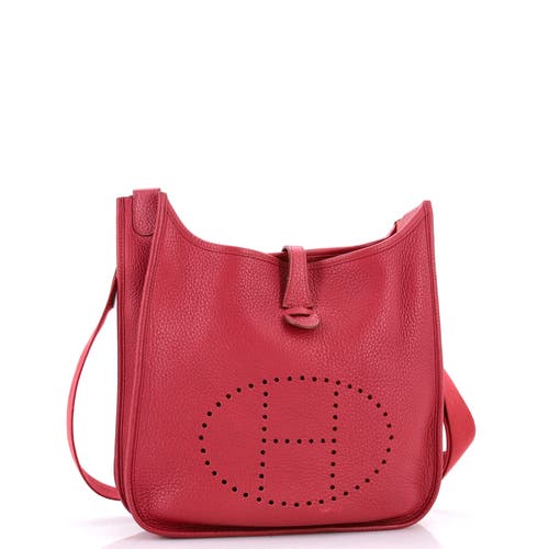 Pre-owned Hermes Hermes Evelyne Bag Gen Iii Clemence Pm In Red