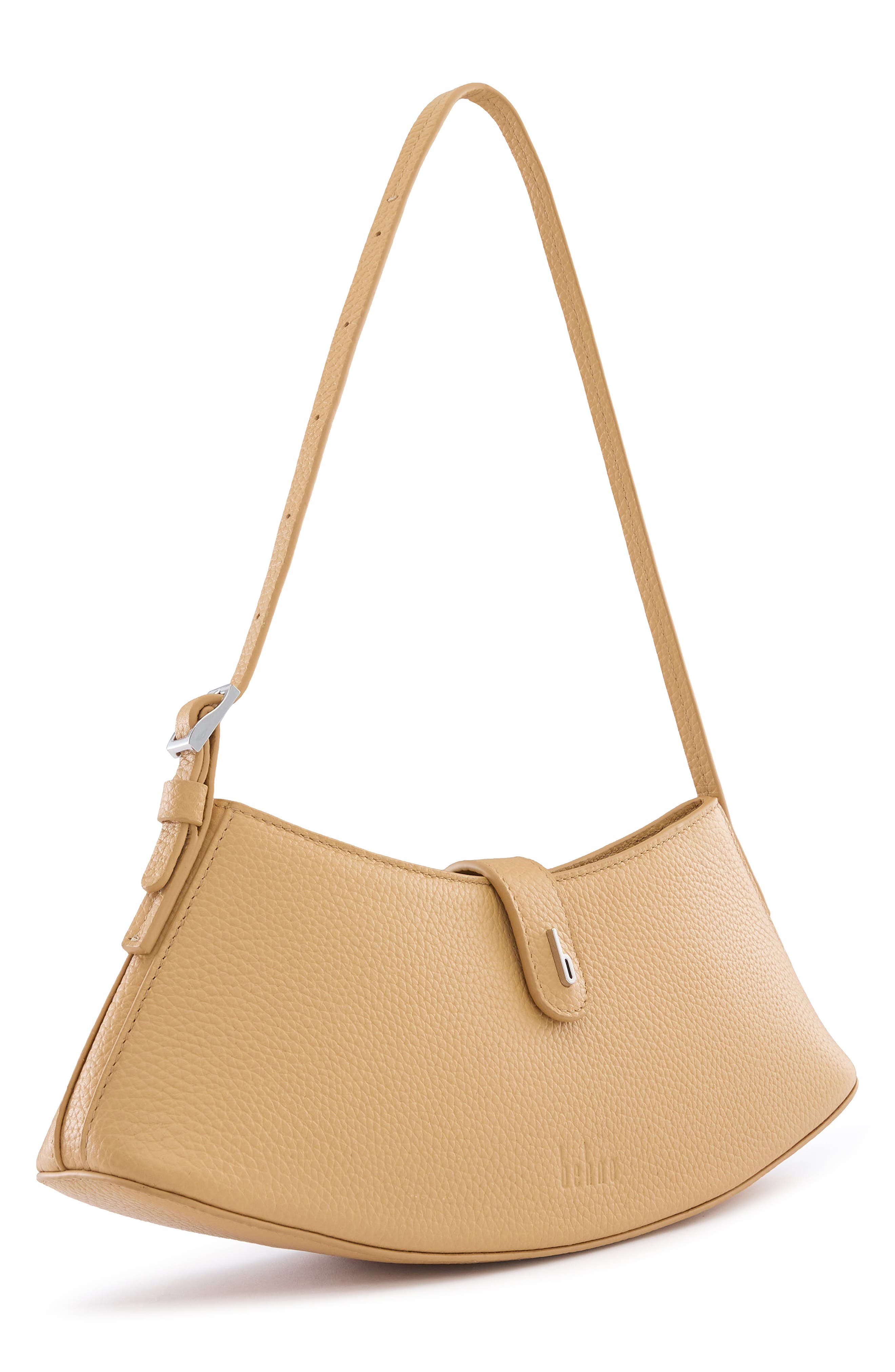 behno Mini Ruth Pebble Leather Shoulder Bag, Alternate, color, Bisque