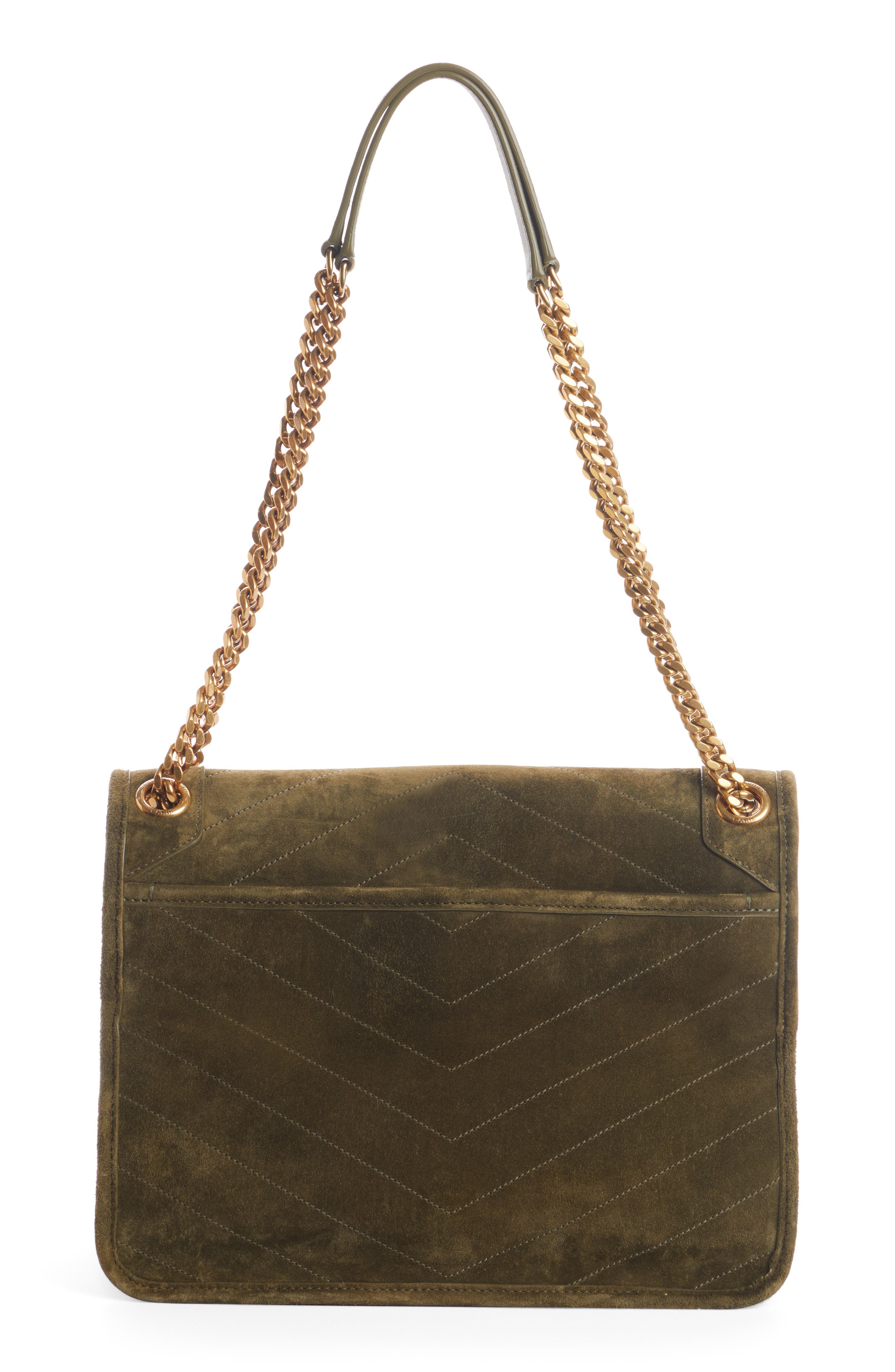 Medium Niki Suede Shoulder Bag, Alternate, color, LODEN GREEN