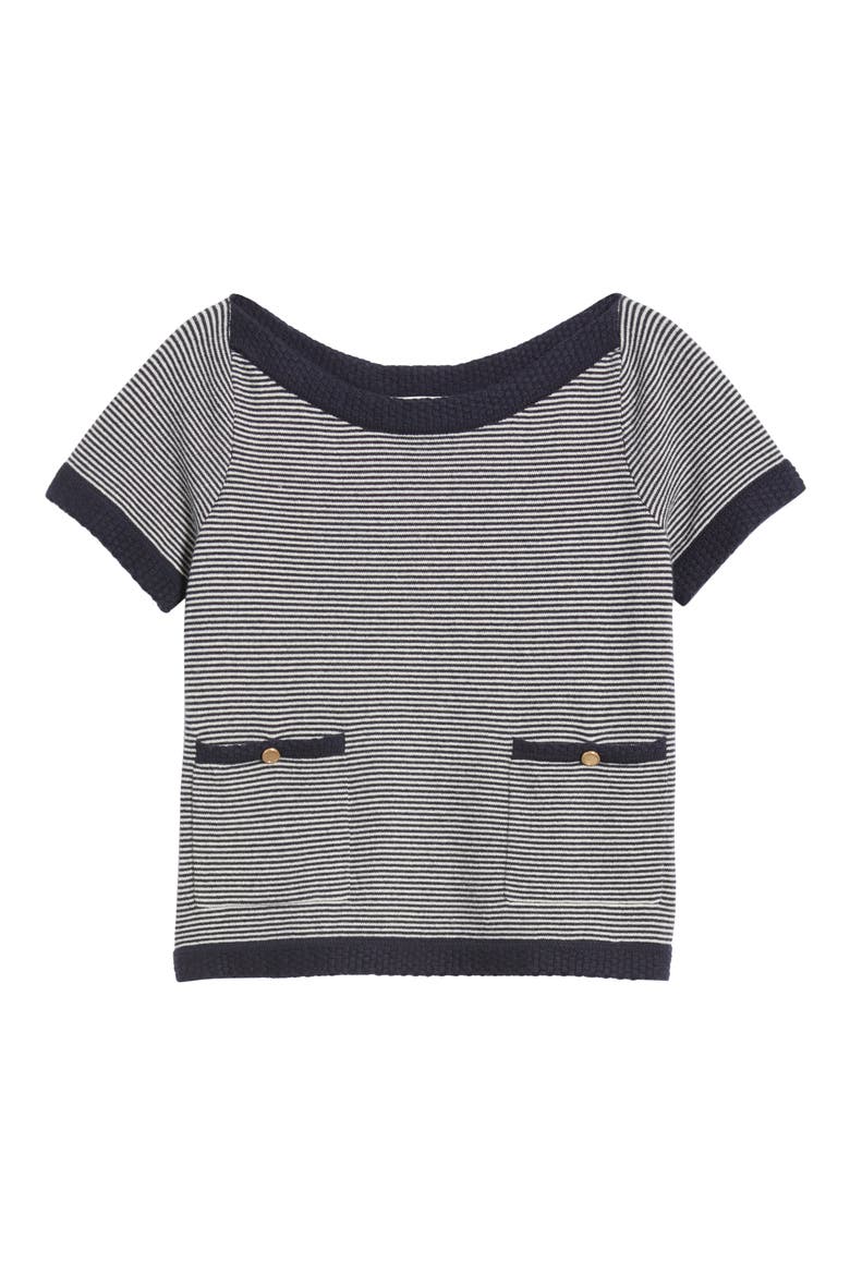The Stripe Boat Neck Cashmere Sweater, Alternate, color, NAVY MULTI