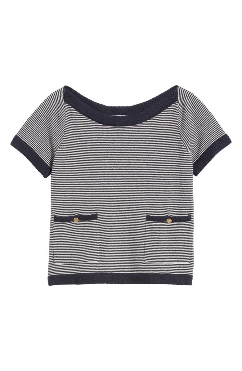 FRAME The Stripe Boat Neck Cashmere Sweater, Alternate, color, 