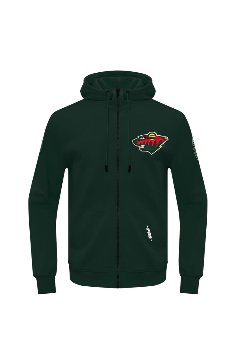 PRO STANDARD Men's Pro Standard Green Minnesota Wild Classic Chenille Full-Zip Hoodie Jacket, Alternate, color,