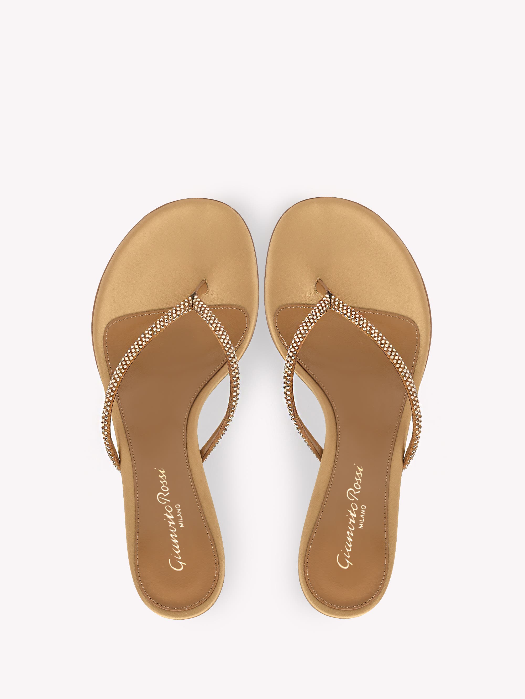 Gianvito Rossi India Thong, Alternate, color, Brown Leather