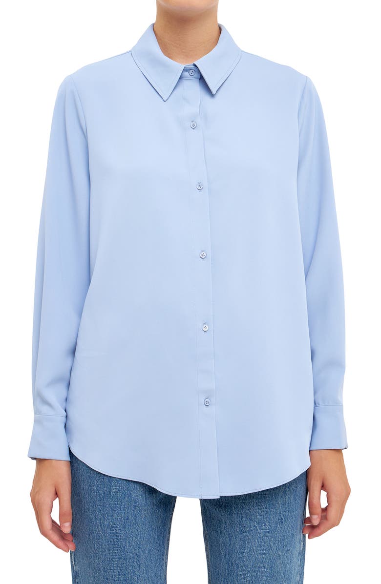 Endless Rose Classic Button-Up Shirt, Alternate, color, Powder Blue