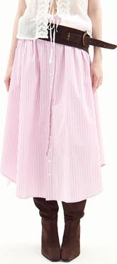 DELUC Chania Cotton Blend Midi Skirt