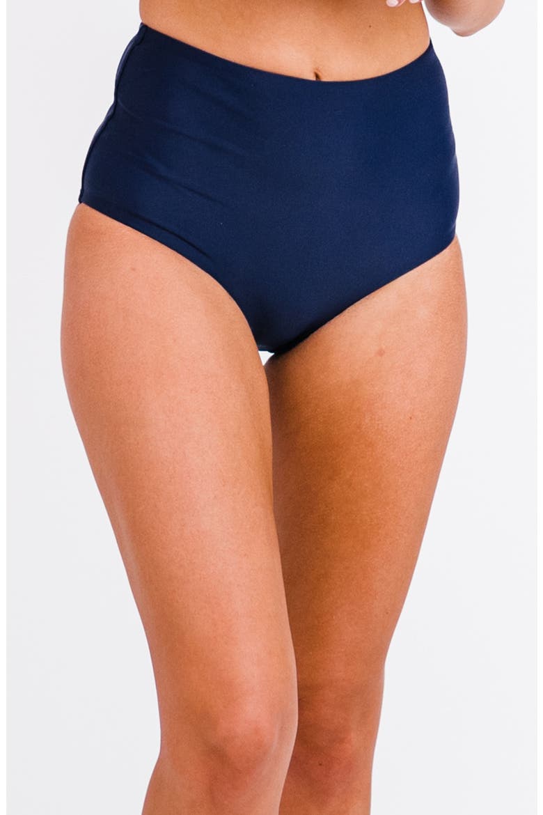 High-Waisted Bikini Bottom, Main, color, Navy