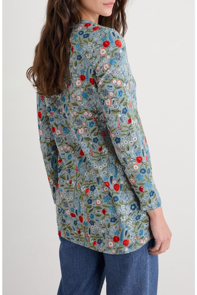 Moon Window Floral Organic Cotton Tunic, Alternate, color, STILL LIFE SEA HOLLY