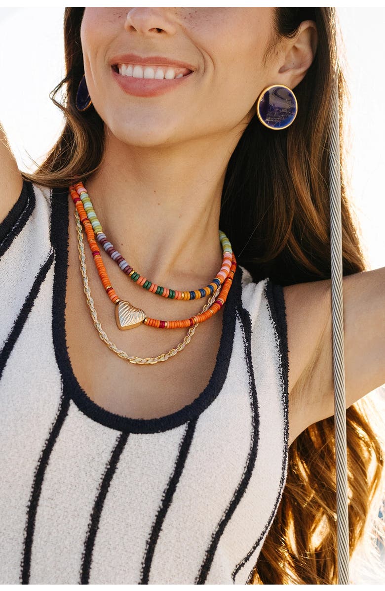 Noonday Horizon Heart Necklace Set, Alternate, color, Gold