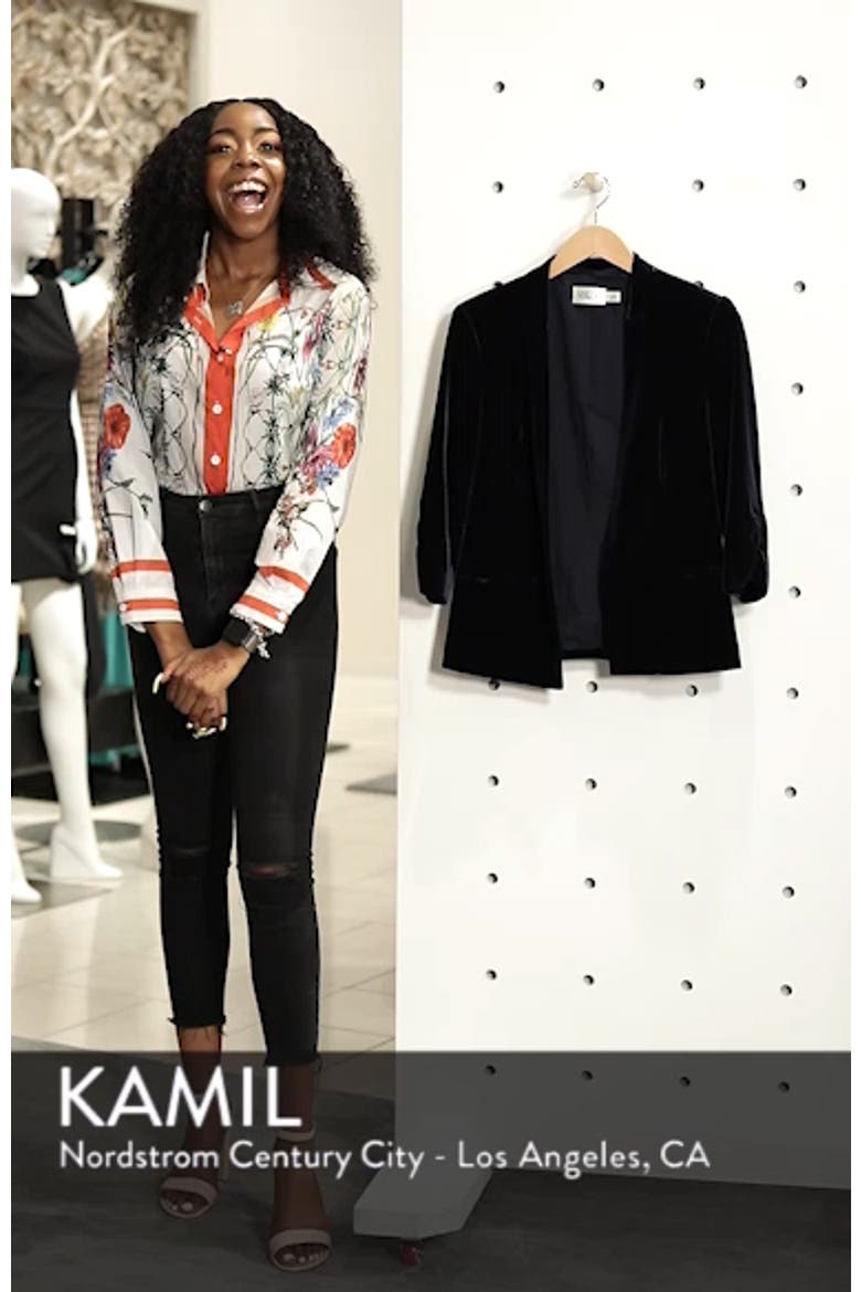 Ruched Velvet Blazer video