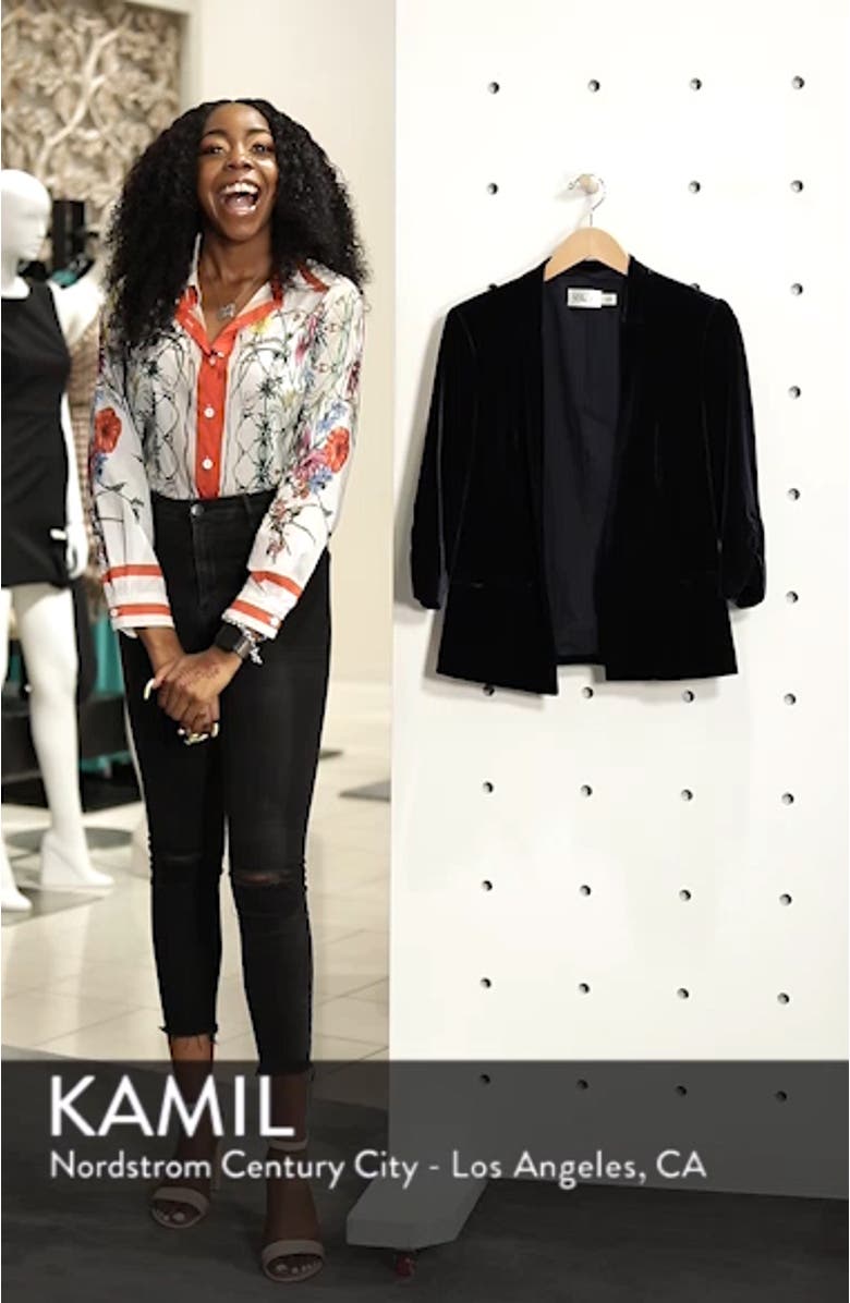 Ruched Velvet Blazer, sales video thumbnail