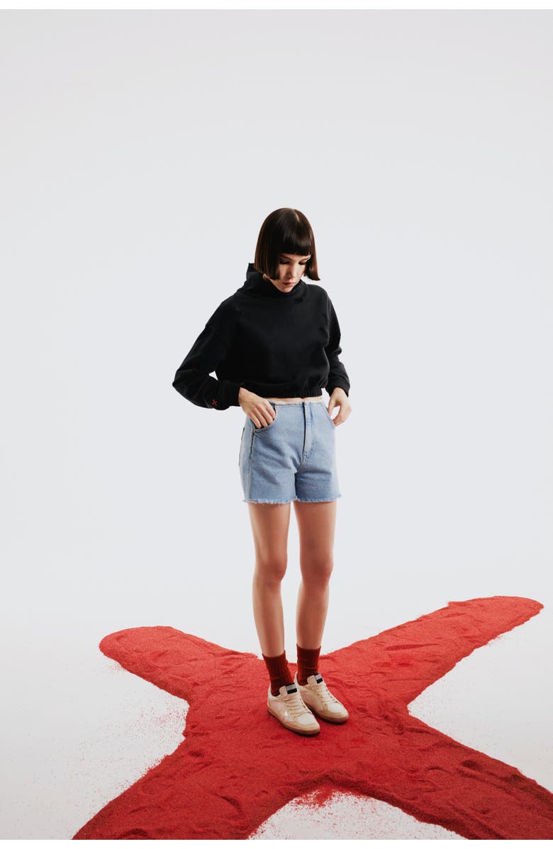 PCFG Cotton Destroyed High Neck Sweat, Alternate, color, Black