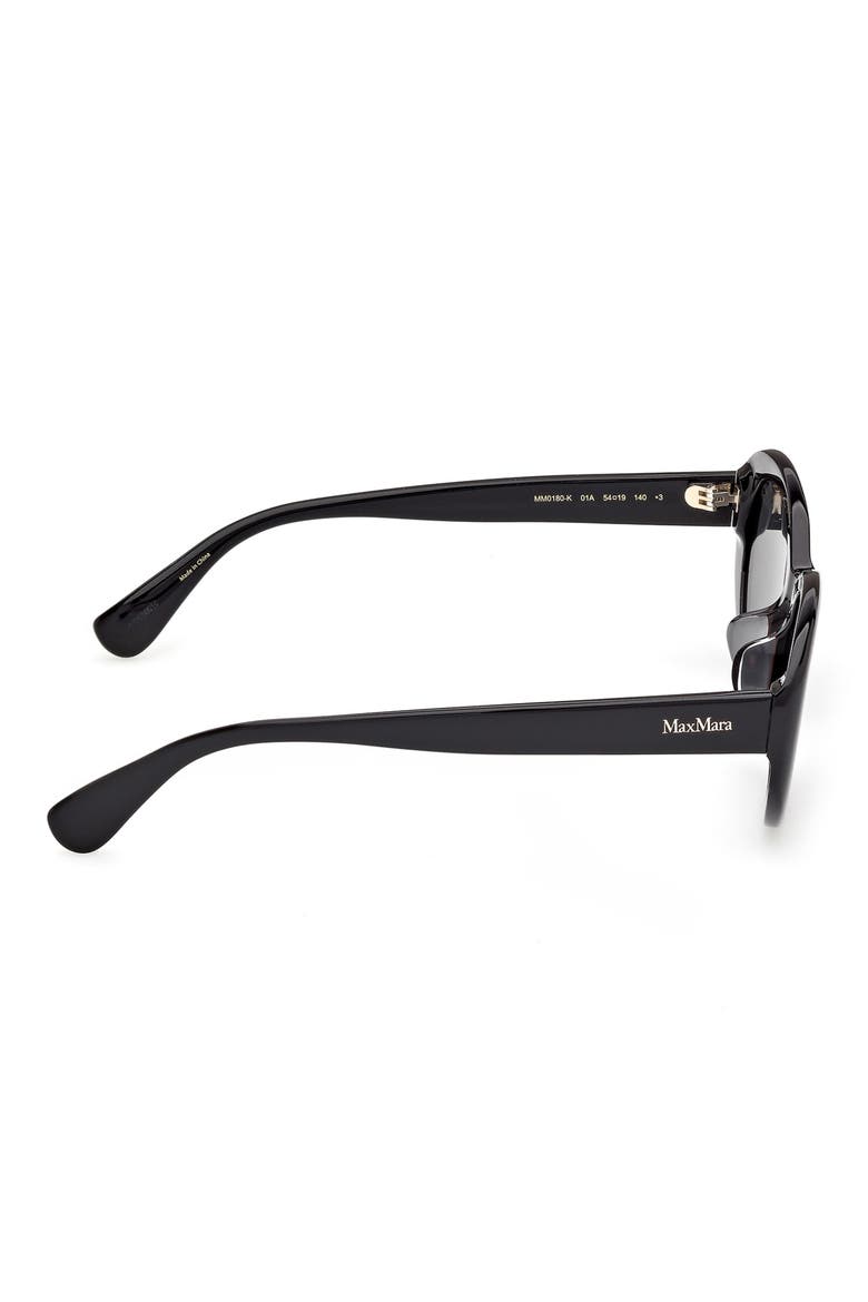 54mm Oval Sunglasses, Alternate, color, SHINY BLACK / SMOKE