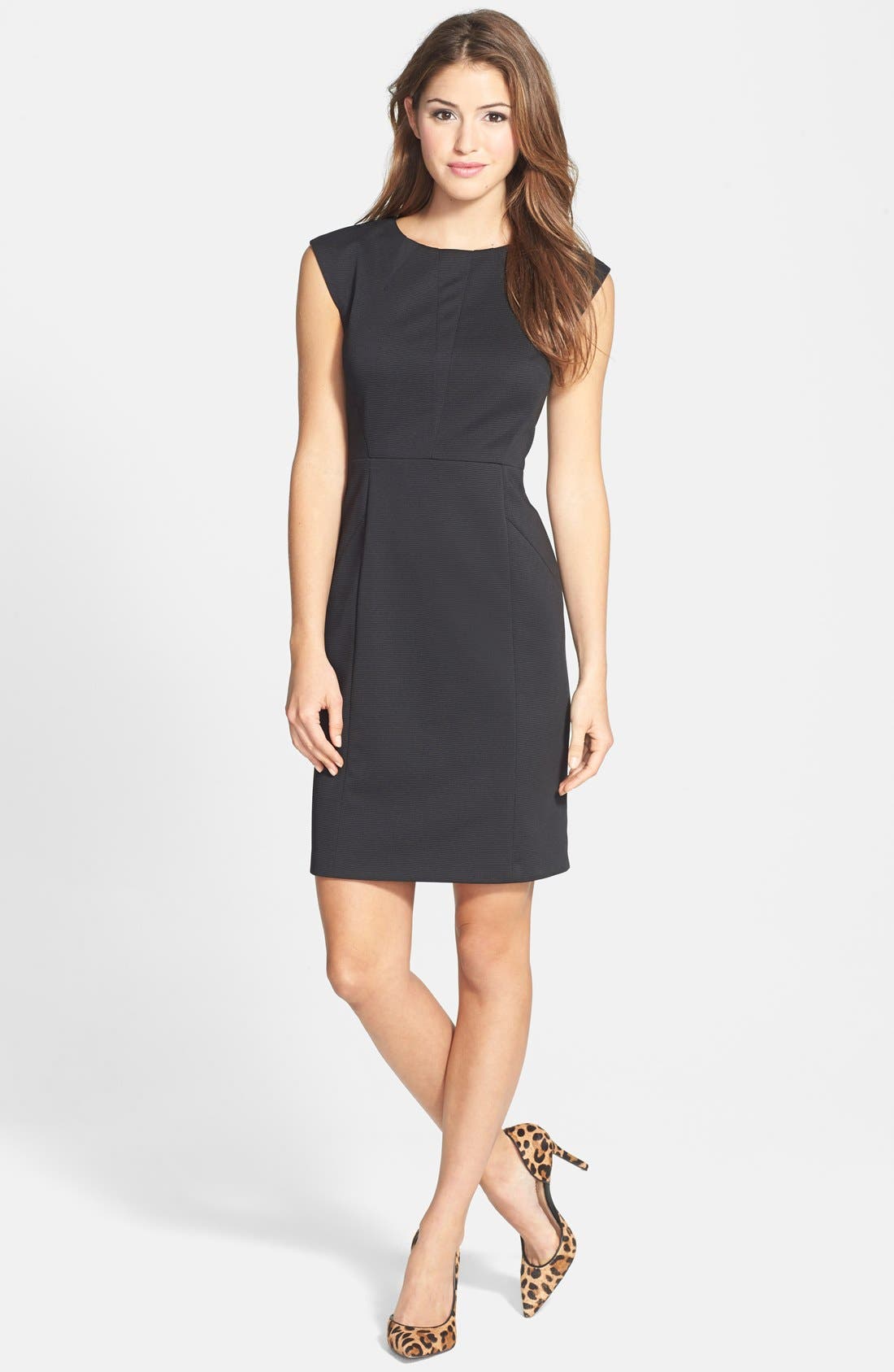 Halogen® Ottoman Rib Cap Sleeve Sheath Dress (Women) | Nordstrom