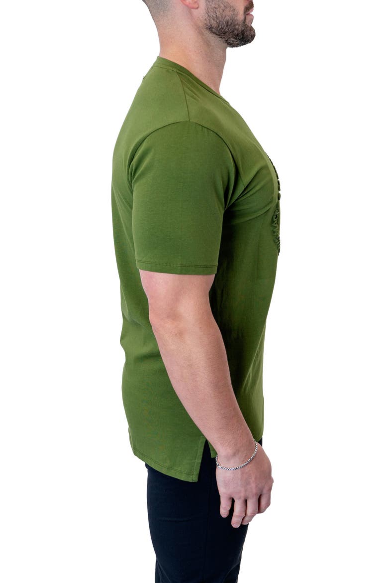 Stamped Green Logo Stretch Cotton T-Shirt, Alternate, color, GREEN
