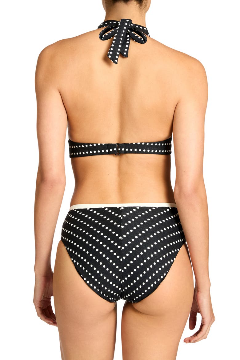 Millie High Waist Bikini Bottoms, Alternate, color, BLACK/ ECRU