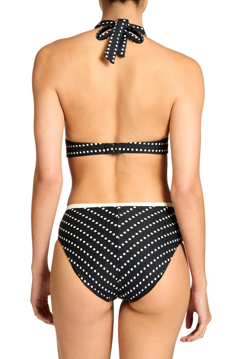Robin Piccone Millie High Waist Bikini Bottoms, Alternate, color, Black/ Ecru