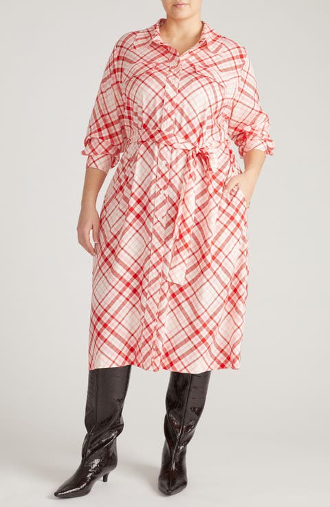 Cooling Long Sleeve Stretch Cupro Blend Shirtdress