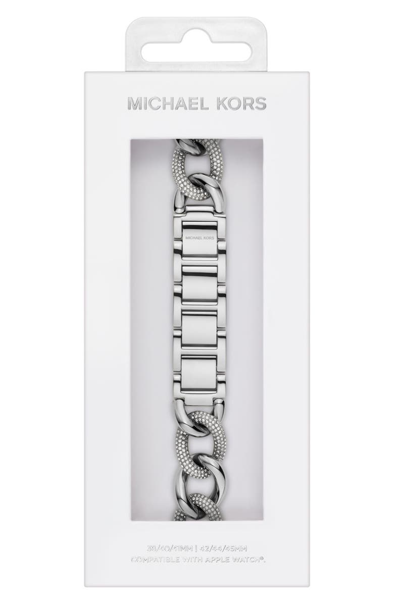 Michael Kors Pavé Chain Stainless Steel 20mm Apple Watch<sup>®</sup> Bracelet Watchband, Alternate, color,