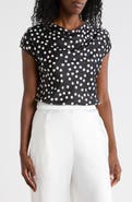 Renee C Cowl Neck Cap Sleeve Satin Top
