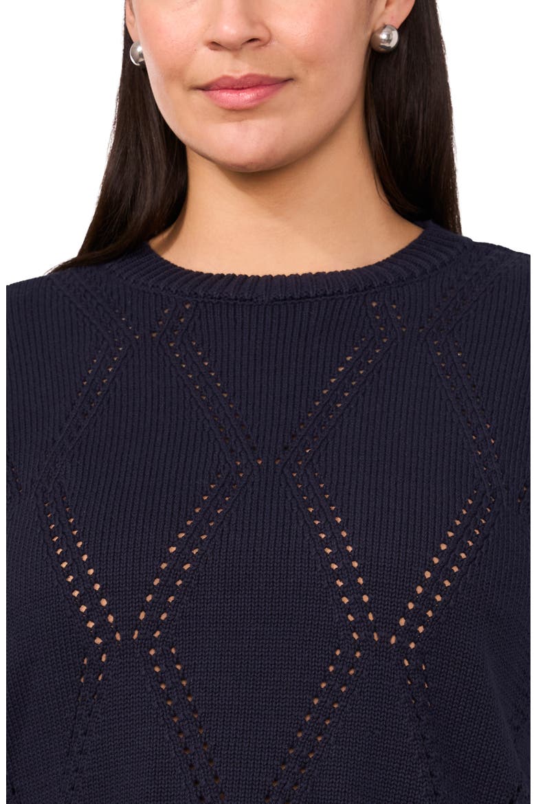 High-Low Crewneck Sweater, Alternate, color, NAVY DEPTHS