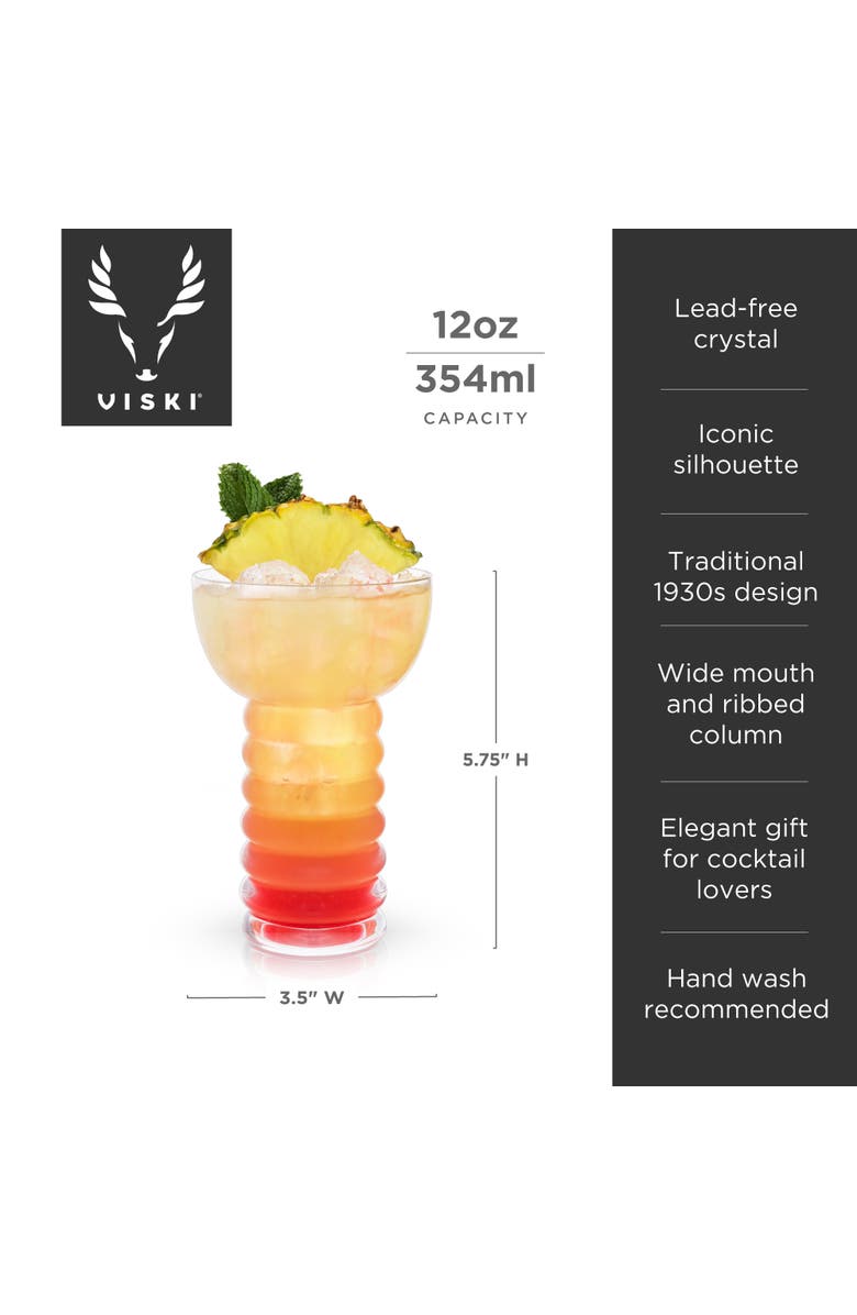 Viski Pacific Crystal Pearl Diver Glasses Set of 2, Alternate, color, Clear