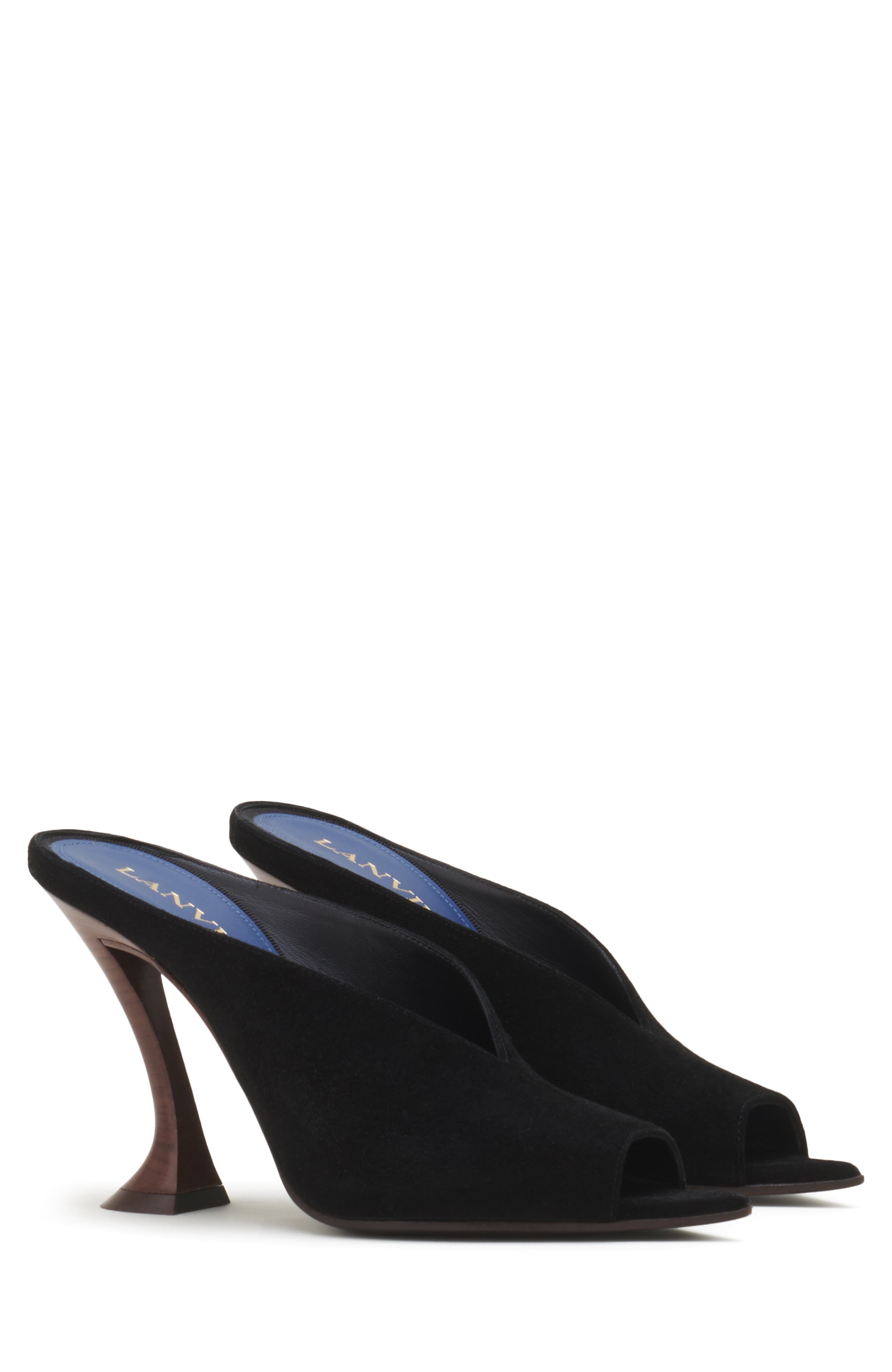 Midnight Step Mule In Suede, Alternate, color, Black