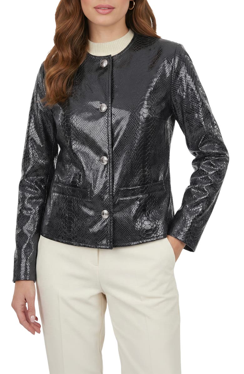 GORSKI Genuine Metis Suede Pythn Printed Jacket, Alternate, color, Anthracite