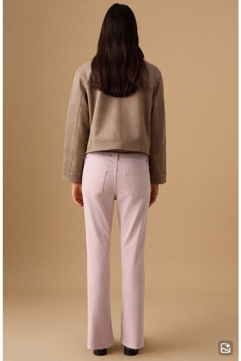 Mid Rise Crop Flare Jeans, Alternate, color, PALE PINK