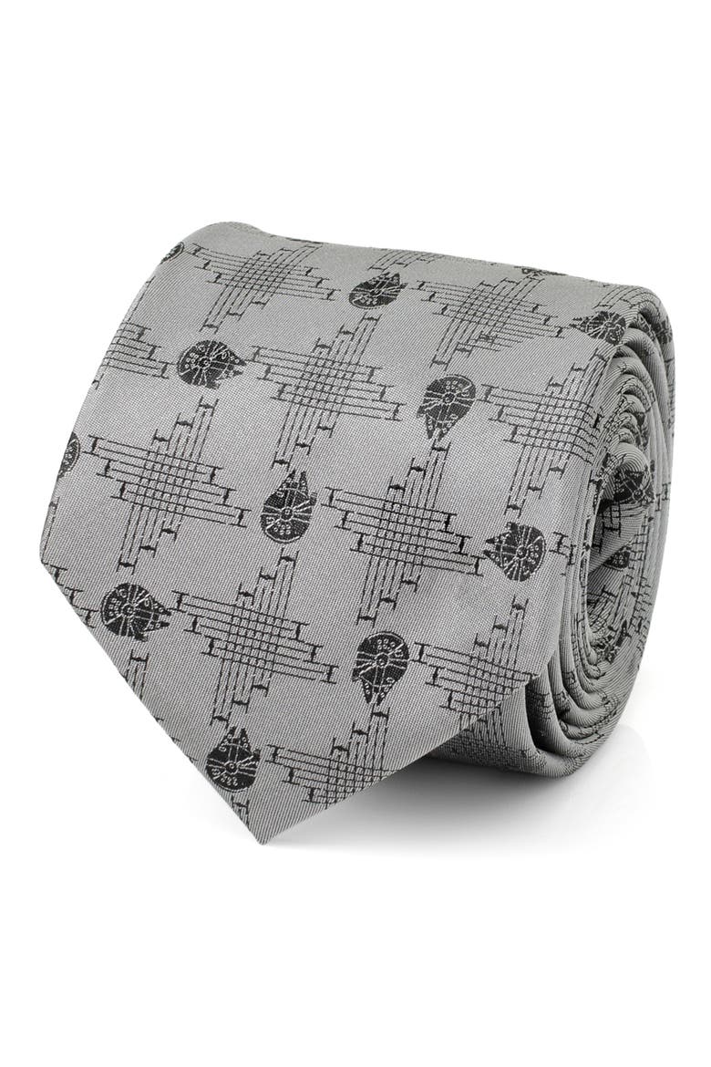 x Star Wars™ Millennium Falcon Silk Blend Tie, Alternate, color, GRAY