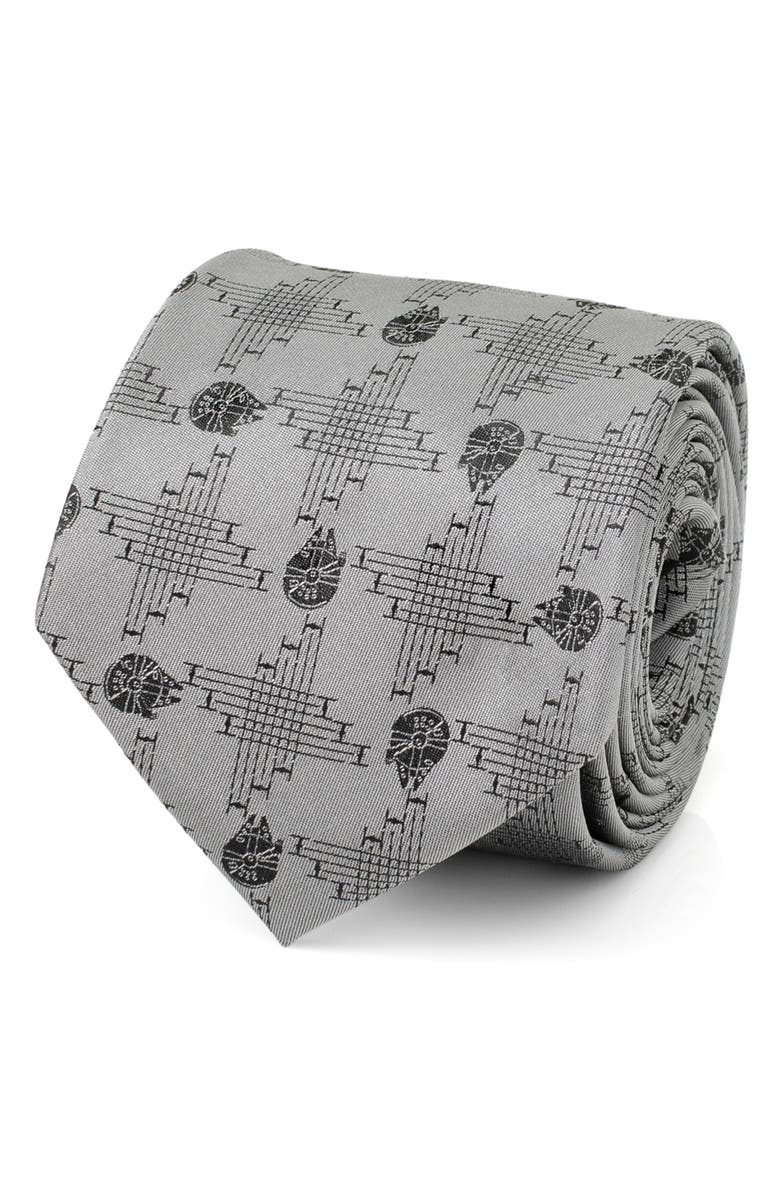 Cufflinks, Inc. x Star Wars<sup>™</sup> Millennium Falcon Silk Blend Tie, Alternate, color, Gray
