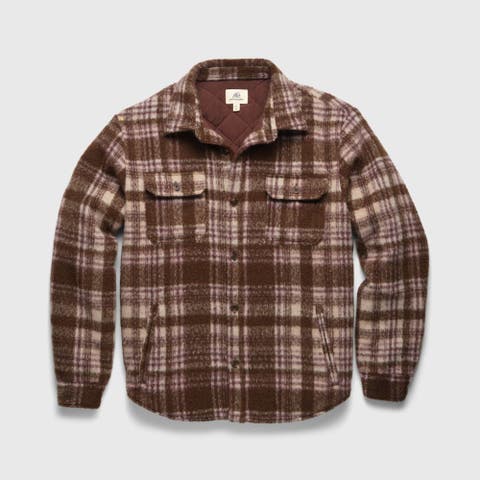 Skip Quilted Plush Plaid Shirt Jacket